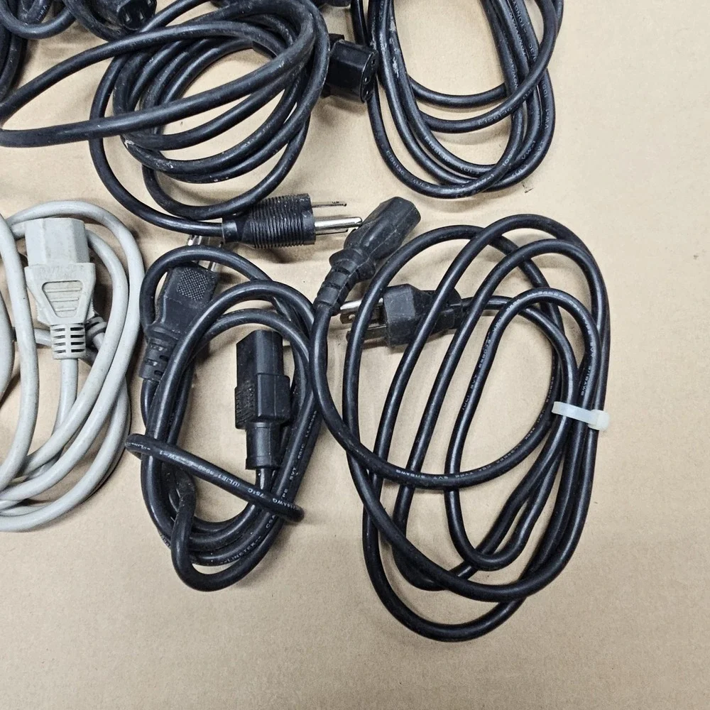 Bulk Lot of 13 AC Power Cords Cables 3-Prong IEC C13 Standard Replacement Mixed